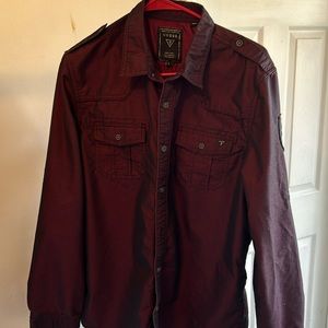 Guess purple sheen western style shirt.